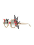 floral motif round sunglasses