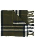 fringed checked scarf
