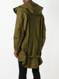 straps detail hooded coat
