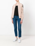 sequin embroidery sleeve bomber jacket