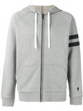 striped sleeve zip hoodie