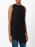 draped sleeveless top