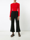 ring trim ribbed sweater