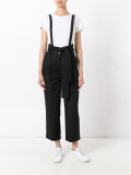 braces detail cropped trousers