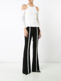 stripe detail flared trousers