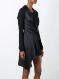 peaked lapel draped dress
