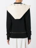 shark patch draped hoodie