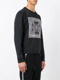 printed patch sweatshirt