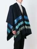 striped cape coat