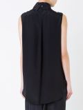 sleeveless wrap neck shirt