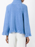 turtleneck fringed jumper