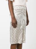 chevron front slit skirt