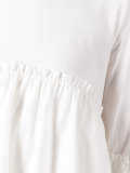 three-quarters sleeve ruffled blouse