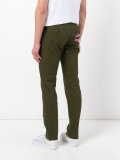 patch embellished trousers