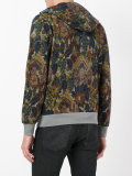 floral print zipped hoodie