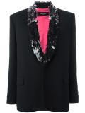 sequin layer lapel blazer