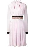embellished waist pleated dress
