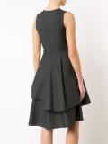pleated trim flared dress 