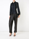 pleated trim pants 
