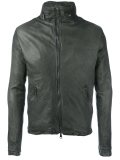 zipped leather jacket