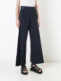 sailor button side pleated trousers