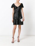 sequin flutter sleeve dress