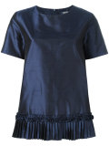 pleated trim hem T-shirt