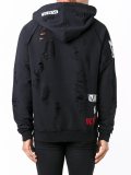 arm patch ripped hoodie