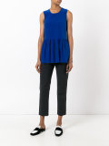 ruffle hem sleeveless blouse