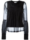 pleated front sheer blouse