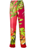 leaf print pyjama trousers