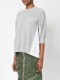 poplin insert knitted top