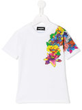 floral print shoulder T-shirt