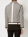 contrast collar houndstooth blazer