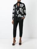palm jacquard blouse