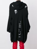 distressed zip up cardi-coat