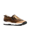 snakeskin effect slip-on sneakers
