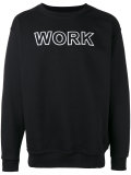 'work' print sweatshirt
