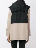 buttoned hooded coat