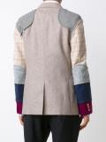 plaid contrast sleeve blazer