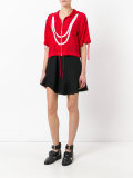 polka dot trompe-l'oeil pearl hoodie