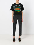 floral embroidered logo T-shirt