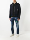 distressed patch jeans