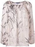 leaves print shift blouse