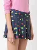 print pleated skirt