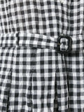 checked flared shirt dress