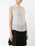 floral print sleeveless blouse