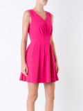 v neck flared dress