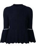 bell sleeve ribbed jumper