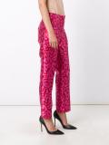 leopard jacquard trousers